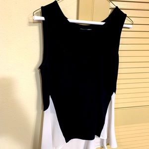 Black and white peplum shirt